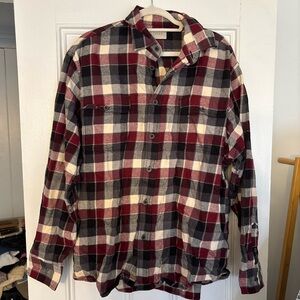 Jachs Men's Casual Plaid Shirt - Burgundy, Black, and Cream